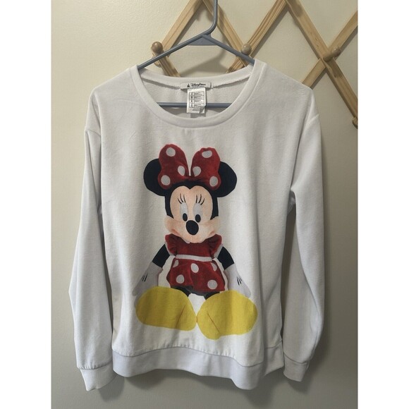 Disney Parks Minnie Mouse Velour Sweater Small - Picture 1 of 4